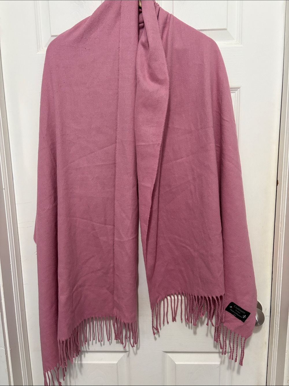 Cashmere Finished Pink Women’s Fringe Scarf Wrap